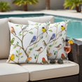 thumbnail image 5 of Spring Animals Pillow Covers 2 Pack Watercolor Bird Gradient Color Leaf Farmhouse Pillowcase Waterproof Outdoor Throw Pillow Cover for Patio Garden Square Cushion 18”x18”, 5 of 9