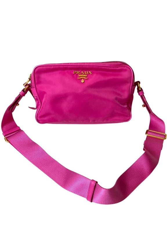 Pre-Owned PRADA Prada Nylon Canvas Shoulder Bag 1BH089 Pink Women's