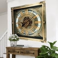 thumbnail image 2 of THE GEARS CLOCK Wall Clock with Real Moving Gears LU-LI_ 32 in Square BRONZE-ANTIQUE, 2 of 11