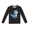 thumbnail image 5 of Pyjamas pour Bébé Fille Ensemble de Pyjama Imprimé Dinosaure Col Rond Manches Longues Pantalon 2 Pcs Printemps Automne Pyjamas pour Garçon Noir 2 Ans-3 Ans, 5 of 5