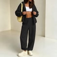 thumbnail image 5 of BRELIL Women's Two Piece Outfits Set Hoodie Long Sleeve Casual Loungewear Wide Leg Pants Matching Tracksuit Solid Loose Fall Winter Vacation Travel Lounge Set, Dark Gray XL, 5 of 6