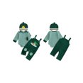 thumbnail image 2 of RUINIXCW Baby Boy Fall Outfit Striped Long Sleeve Romper Applique Overall Pants Hat, 2 of 8