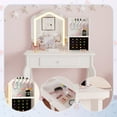 thumbnail image 2 of Yeshouse Tocador infantil con espejo iluminado, tocador y taburete para niña pequeña, juego de mesa de maquillaje para niñas de 3 a 8 años, 2 of 9