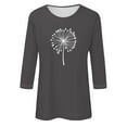 thumbnail image 3 of BangWanChi 3/4 Length Sleeve Womens Tops Women's Fashion Tees Casual Crewneck 3/4 Sleeve Loose T Shirt Ladies Tops Blouses Shirts, 3 of 3