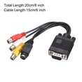 thumbnail image 2 of Cable VGA a RCA de Uxcell, adaptador de cable VGA a 3RCA S-Video para TV PC Computadora, 2 of 4