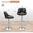 thumbnail image 3 of QRKD Bar Stools Set of 2, Swivel Counter Height Bar Stools, Modern Island Chair with Back and Footrest for Kitchen Dining Room, Black, 3 of 18