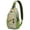 Psychedelic, variant on Floral and Leopard Print Sling Backpack, Retro Artistic Crossbody Travel Bag, Lightweight Shoulder Pack with Tropical Bloom Pattern
