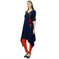 thumbnail image 2 of Phagun Angrakha Style Rayon Womens Tunic Kurta Pom-Pom Designer Kurti Top Indian Clothing, 2 of 7