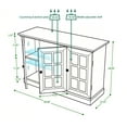 thumbnail image 5 of CQSXDA Functional 45" Wide Storage Cabinet With 3 Mirrored Acrylic Doors Adjustable Shelves For Living Room Dining Room Kitchen, Black, 5 of 18