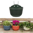 thumbnail image 3 of Nishiyuenyi Plastic Rattan Hanging Plant Basket Garden Flower Pot with Hook Dark Green M, 3 of 8