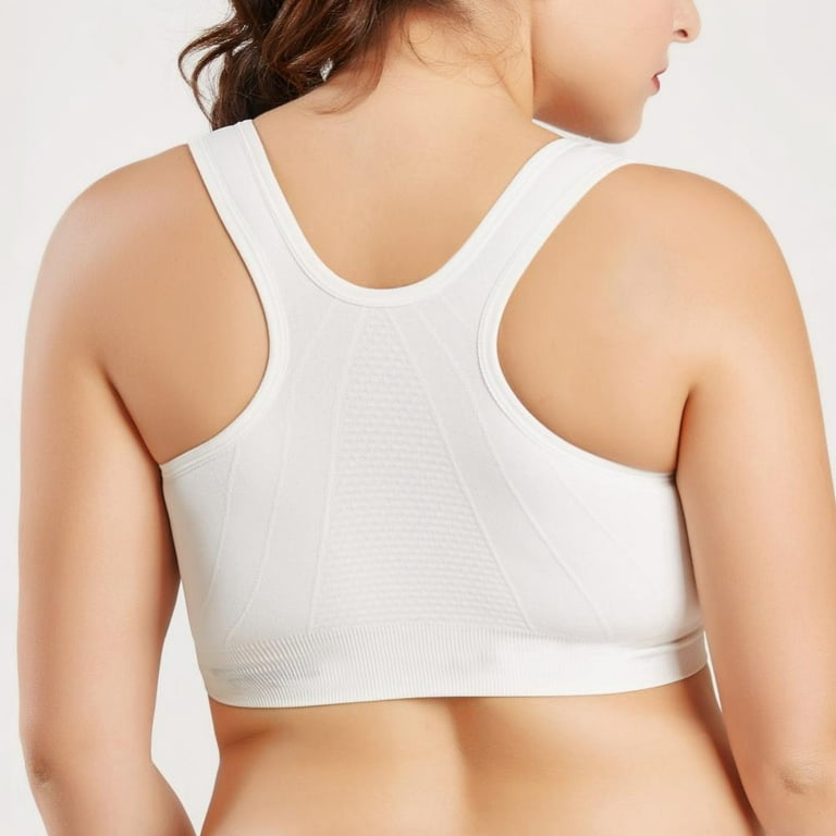 Women's Zip Front Sports Bra Wireless Post-Surgery Plus Size Bra Yoga  Sports Bras 
