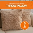 thumbnail image 4 of Cheer Collection Shaggy Long Hair Throw Pillows - Super Soft and Plush Faux Fur Accent Pillows - 20 x 20 inches - Set of 2, 4 of 8