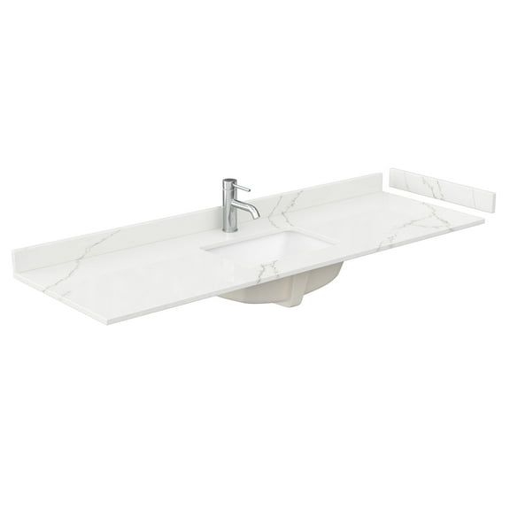 Wyndham Collection Wcfqc166stopuns-Q 66" Quartz Vanity Top - Giotto Quartz