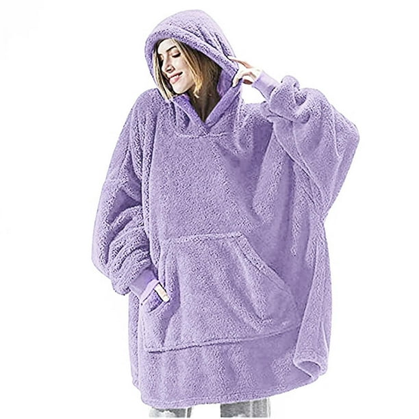 Manta con capucha de gran tamaño, sudadera de doble cara, cobija vestible de lana, pareja, hombres, mujeres, hogar