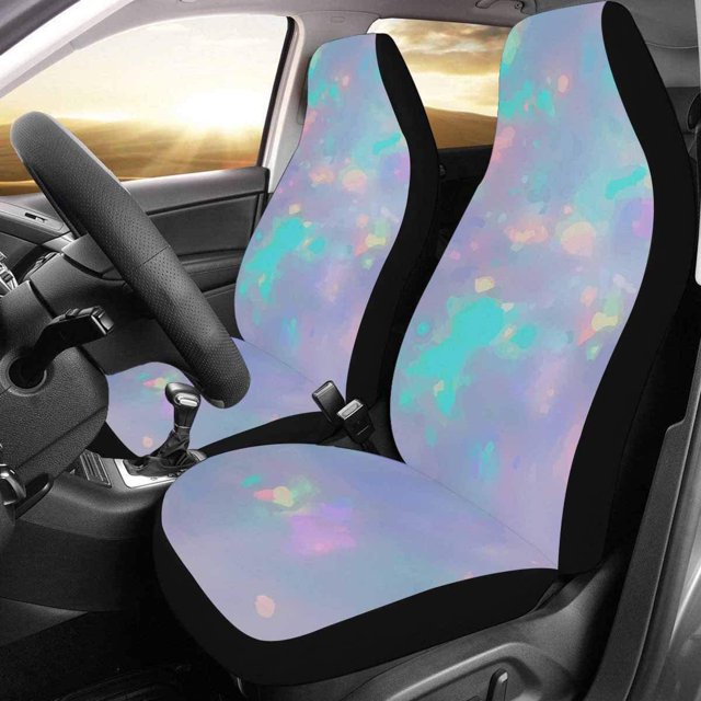 RYLABLUE Set of 2 Car Seat Covers Color Star Universal Auto Front Seats Protector Fits for Car,SUV Sedan,Truck