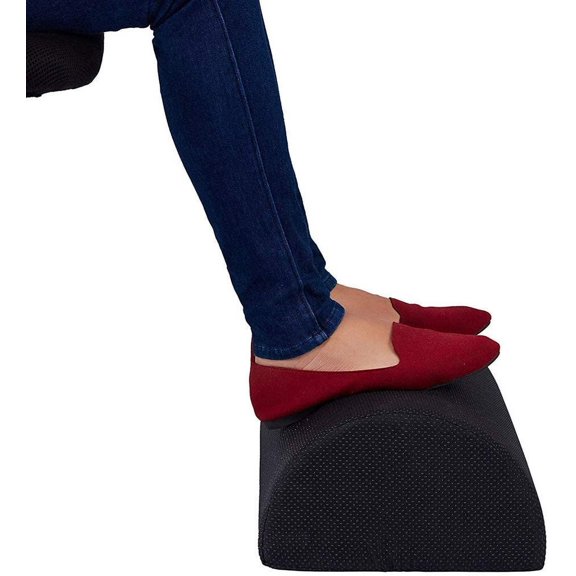 Foot Rest Under Desk, Ergonomic Memory Foam Footrest for Relieving Foot Sole, Foot Ankle, Shank, for Home Computer Work Chair Travel Footrest(Gray Velvet Cloth)