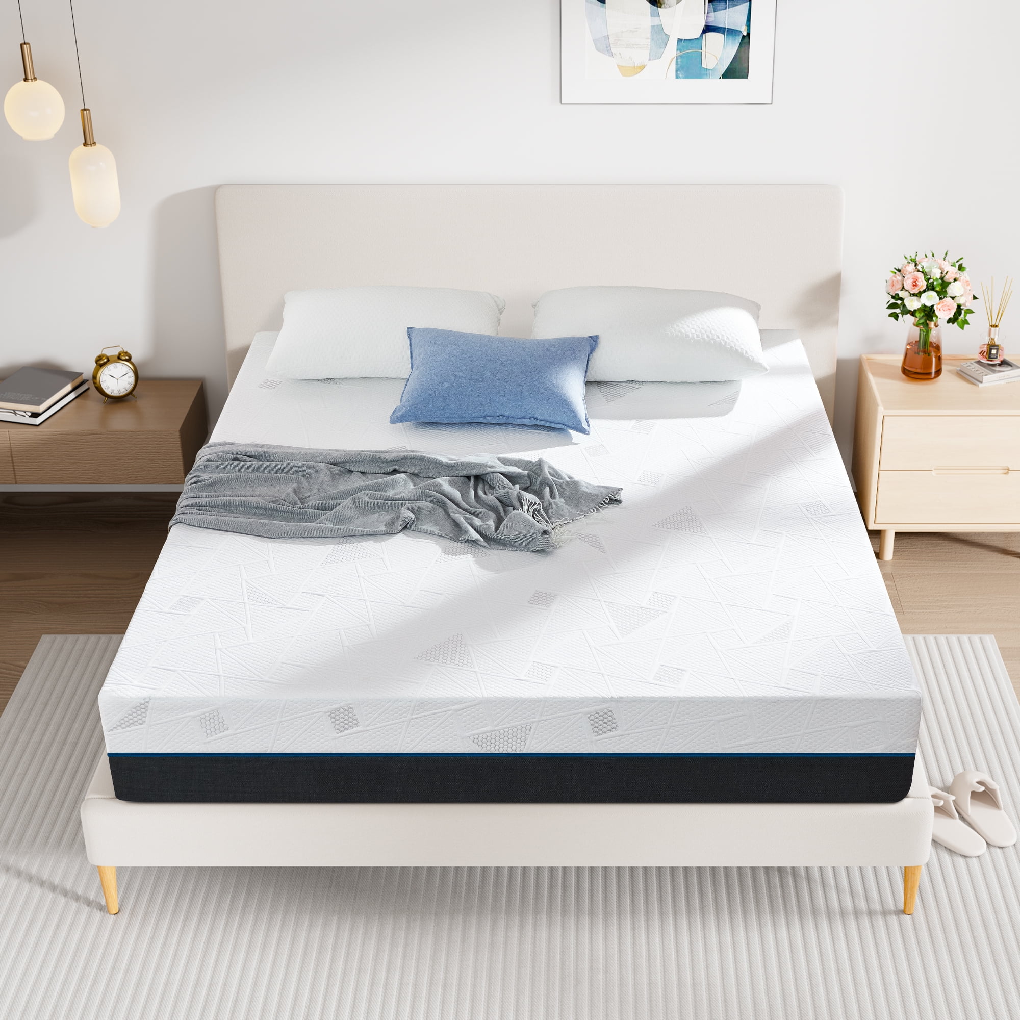 King Size Mattress, GELBIY 12" Gel Memory Foam Mattress in a Box with Breathable Cover