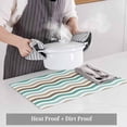 thumbnail image 4 of Abstract Cyan-brown Water Ripple Placemats Set of 6,Wipeable Washable Table Mats for Dining Tables, Gradient Striped Place Mats for Kitchen Event Party Tabletop Decor, 4 of 9