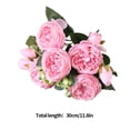 thumbnail image 3 of Ramo de flores, 5 cabezas, capullos de rosas artificiales, boda, plástico decorativo, tela de seda, flor falsa, rosa sidaley HA6434-03B, 3 of 6