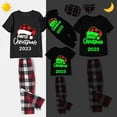 thumbnail image 3 of Pijama navideño a juego para toda la familia, conjunto de ropa de dormir con gorro navideño brillante, color negro, 2023, 3 of 4