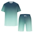 thumbnail image 5 of Miqool Men's Big & Tall Gradient Color Short Sets 2 Piece Outfits Short Sleeve T Shirt & Shorts Casual Summer Tracksuits with Pockets, 5 of 5