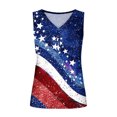thumbnail image 5 of HAPIMO Women's Summer Tank Tops Scoop Neck Blouse Front Button Ribbed Camisole Casual Slim Fit Camis Vest July 4th Print Tops Sleeveless Shirts for Girls Sales Red XL, 5 of 5