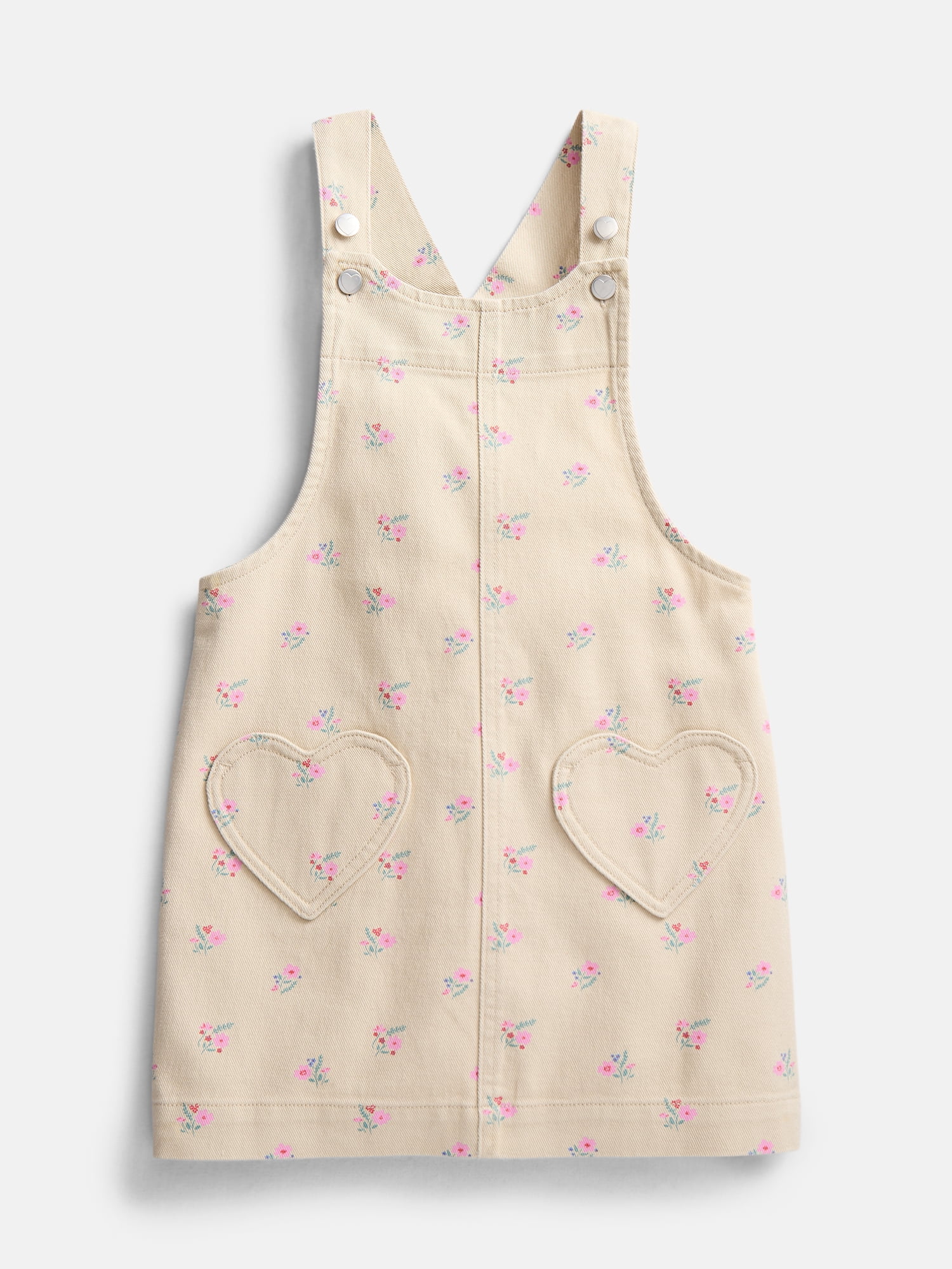 Wonder Nation Little Girls Tee and Pinafore, 2-Piece Outfit Set, Sizes 4-10