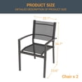 thumbnail image 2 of ACEGOSES Outdoor Patio Dining Chairs Set of 2, Stackable Textilene Chairs for Garden, Porch and Poolside, Gray, 2 of 5