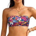 thumbnail image 6 of Yuanlong Women's Bandeau Detachable Spaghetti Straps Swimsuit Tops Padded Stylish Minimalist Beachwear Swimwear Bikini Top, 6 of 7