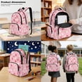 thumbnail image 3 of Xoenoiee Pink Strawberry Bow Daisy Flower Print 3 Pieces Backpack School Bag and Lunch Box Set with Pencil Case for Middle School Teenage Bookbag Heavy Duty Schoolbag Laptop Bags Daypack for Girls, 3 of 6