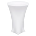 thumbnail image 1 of Unique Bargains Round Cocktail Tablecloth 24' x 43', Highboy Spandex Stretch Tablecloth Table Cover, (White), 1 of 7