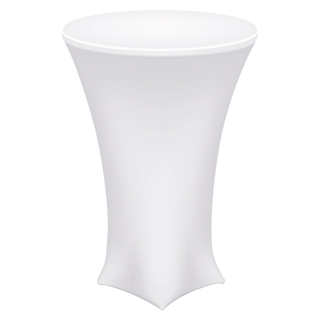 Unique Bargains Round Cocktail Tablecloth 24' x 43', Highboy Spandex Stretch Tablecloth Table Cover, (White)