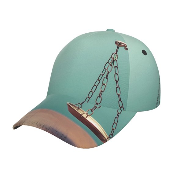 Sigee Vintage Brass Balance Scale for Fashionable curved brim baseball cap for Men Women Curly Hair Ponytail Hat for Outdoor Sports