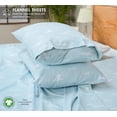 thumbnail image 3 of Sábanas de franela RUVANTI tamaño king, 100% algodón orgánico, color azul, 3 of 9