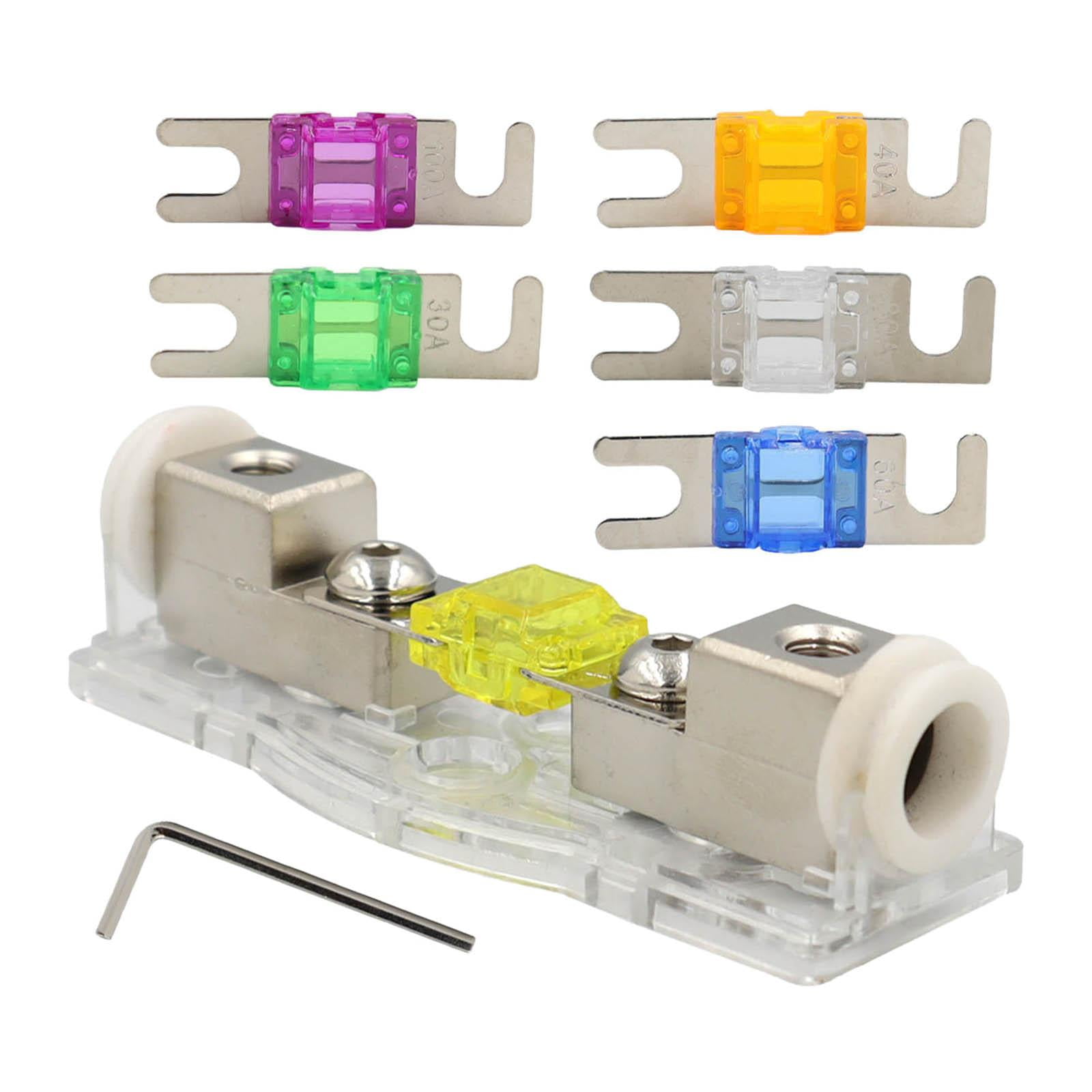 jiaping 5xMini 120A Anl Fuse Holder with Fuse Wire Inline Fuse 12-32V Fuse Pcs
