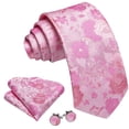 thumbnail image 2 of Set de corbatas Barry.Wang de seda con flores rosas claras, 150 x 8,5 cm, 2 of 7