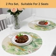 thumbnail image 5 of Tropical Plants Round 13 Inch Placemats Set of 2, Summer Watercolor Green Palm Leaf on Linen HeatResistant Non Slip Place Mats for Dining Table, Wipeable Braided Kitchen Table Mats for Housewarming, 5 of 9