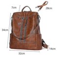 thumbnail image 1 of 26-27 Women's Anti-theft Leather Backpack, Handbag, Daypack,brown-yujia, 1 of 3