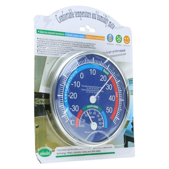 Jesscasday Indoor Temperature Humidity Detector Sensor Gauge Wall Mount Analog Thermometer Hygrometer Large Display for Home Office