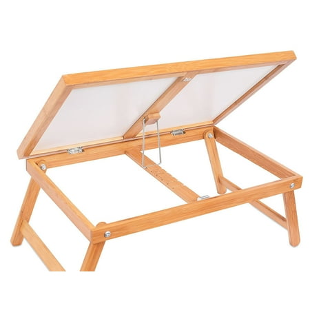 Ktaxon Adjustable Wood Bed Tray Lap Desk Serving Table Folding