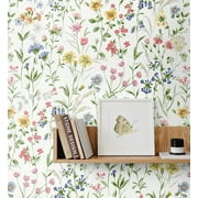 Seabrook Designs Wildflowers Prepasted Wallpaper - 20.5 in. W x 33 ft. L