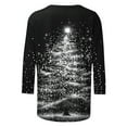 thumbnail image 4 of Christmas Shirts for Women 2025 Sparkly Christmas Tree Shirt Womens 3/4 Sleeve Tops and Blouses Casual Round Neck T-Shirt Dressy Fashion Tops, 4 of 5