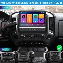 10" Android 15 Car Stereo for Chevrolet Silverado 2014-2018 (Knob Control AC Panel), 2 64GB, Built-in Wireless CarPlay & Android Auto, AHD Backup Camera & Microphone Included