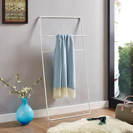 - Southern Enterprises Mikla White Leaning Ladder Towel/Blanket Rack, White