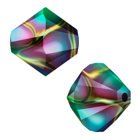 Olivine Swarovski Crystal Bicone Bead - Swarovski Crystal, #5328 Bicone Beads 6mm, 20 Pieces, Crystal Rainbow Dark 2X