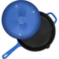 thumbnail image 5 of Enameled Cast Iron Skillet Deep Sauté Pan with Lid, 12 Inch, Duke Blue, Superior Heat Retention, 5 of 7