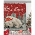 thumbnail image 5 of Vintage Red Christmas Shower Curtain, Xmas Bear Tree Snowflake Waterproof Washable Boho Funny Cute Shower Curtains Set for Bathroom Farmhouse Bathtubs Decor with Hook, 72"Wx84"L, 5 of 7