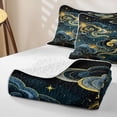 thumbnail image 4 of Homewish Hippie Clouds Stars Quilt King, Dreamy Cosmos Universe King Coverlet Set, 3-Piece 1 Bedspread and 2 Pillowcases, 4 of 7