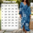 thumbnail image 6 of DISNIMO Women's Maxi Dress Tie Dye Printed 3/4 Sleeve Loose Dresses Casual V Neck Shift Dress Fashion Casual Dresses for Women, 3XL, 6 of 6
