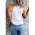 thumbnail image 1 of ABPHQTO Camiseta sin mangas halter ajustada con estampado gráfico de hojas de palma blancas para mujer, 1 of 5